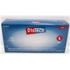 BOX OF 100 SIZE LARGE DISTECH CLEAR VINYL MEDICAL