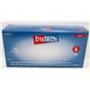 BOX OF 100 SIZE LARGE DISTECH CLEAR VINYL MEDICAL