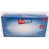 BOX OF 100 SIZE LARGE DISTECH CLEAR VINYL MEDICAL