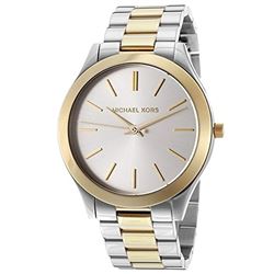 NEW MICHAEL KORS SLIM RUNWAY SILVER DIAL TWO-TONE