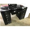 Image 2 : BLACK 13 DRAWER GLASS TOP VANITY, 51" WIDE X 23.5" DEEP X 33" TALL, MIRROR NOT INCLUDED