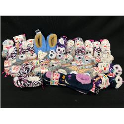 LARGE QUANTITY OF ASSORTED KIDS AND TODDLER SLIPPERS