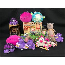 TOYS INC. HAND PUPPETS, DELUXE WOODEN COOKTOP SET AND MORE