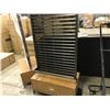 Image 2 : 2 METAL AND WOOD BASE RETAIL HOOK/SLAT DISPLAY UNITS WITH BOTTOM DRAWERS, EACH 60" TALL X 29.5"