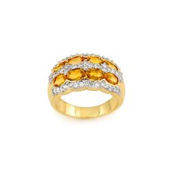 3.75 ctw Yellow Sapphire & Diamond Ring 14K Yellow Gold