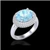 Image 1 : 4 ctw Aquamarine & Micro Pave VS/SI Diamond Ring 18K White Gold