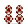 Image 1 : 33.5 ctw Designer Ruby & VS Diamond Earrings 18K Yellow Gold