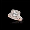 Image 1 : 2.05 ctw Certified Diamond Solitaire Halo Ring 10K Rose Gold
