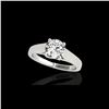 Image 1 : 1 ctw Certified Diamond Solitaire Ring 10K White Gold