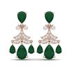Image 1 : 11.97 ctw Emerald & VS Diamond Earrings 18K Rose Gold