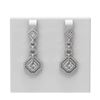 Image 1 : 4.21 ctw Princess Diamond Earrings 18K White Gold