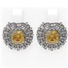 Image 1 : 14.01 ctw Canary Citrine & Diamond Earrings 18K White Gold