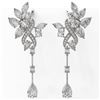 Image 2 : 8 ctw Pear and Marquise Diamond Earrings 18K White Gold