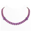 Image 1 : 64.81 ctw Amethyst & Diamond Necklace 14K Rose Gold