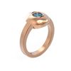 Image 1 : .52 ctw Intense Blue Diamond Ring 18K Rose Gold