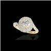 Image 1 : 1.86 ctw Certified Diamond Solitaire Halo Ring 10K Yellow Gold