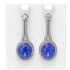 Image 1 : 11.83 ctw Tanzanite & Diamond Earrings 18K White Gold