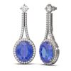 Image 2 : 11.83 ctw Tanzanite & Diamond Earrings 18K White Gold