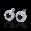 Image 1 : 1.40 ctw Micro VS/SI Diamond Designer Earrings 18K White Gold