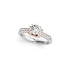 Image 2 : 1.26 ctw Certified VS/SI Diamond Solitaire 2pc Set Ring 14K White & Rose Gold