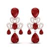 Image 1 : 58.73 ctw Designer Ruby & VS Diamond Earrings 18K Rose Gold