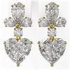 Image 2 : 2.75 ctw Heart Diamond Designer Earrings 18K Yellow Gold