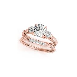 1.39 ctw VS/SI Diamond 3 Stone 2pc Wedding Set 14K Rose Gold