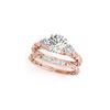 Image 1 : 1.39 ctw VS/SI Diamond 3 Stone 2pc Wedding Set 14K Rose Gold
