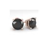 Image 1 : 4.0 ctw Black Diamond Stud Designer Earrings 14K Rose Gold