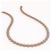 Image 2 : 21.69 ctw Oval Cut Diamond Micro Pave Necklace 18K Rose Gold