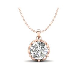 1.36 ctw VS/SI Diamond Solitaire Art Deco Necklace 18K Rose Gold