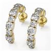 Image 1 : 3.9 ctw Cushion Cut Diamond Designer Earrings 18K Yellow Gold