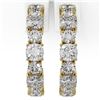 Image 2 : 3.9 ctw Cushion Cut Diamond Designer Earrings 18K Yellow Gold