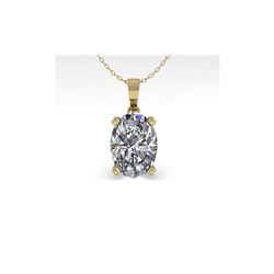 .50 ctw VS/SI Oval Diamond Necklace 14K Yellow Gold