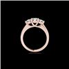 Image 2 : 3 ctw Certified Diamond 3 Stone Solitaire Ring 10K Rose Gold
