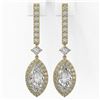 Image 2 : 2.4 ctw Marquise Cut Diamond Designer Earrings 18K Yellow Gold