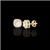 Image 2 : .75 ctw Micro Pave VS/SI Diamond Earrings Designer Halo 18K Yellow Gold