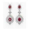 Image 1 : 21.25 ctw Ruby & Diamond Earrings 18K White Gold