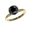 Image 2 : 2.50 ctw Fancy Black Diamond Solitaire Engagement Ring 10K Yellow Gold