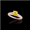 Image 1 : 1.65 ctw Certified SI/I Fancy Intense Yellow Diamond Ring 10K Rose Gold