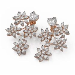 13.22 ctw Heart and Marquise Diamond Earrings 18K Rose Gold