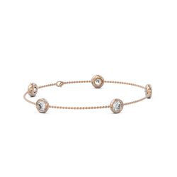 3.75 ctw Diamond Station Bracelet 18K Rose Gold