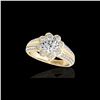 Image 1 : 1.5 ctw Certified Diamond Solitaire Halo Ring 10K Yellow Gold