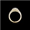 Image 2 : 1.5 ctw Certified Diamond Solitaire Halo Ring 10K Yellow Gold