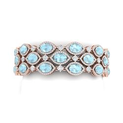 45.84 ctw Sky Topaz & VS Diamond Bracelet 18K Rose Gold