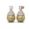 Image 2 : 2.86 ctw Diamond and Pearl Earrings 18K Rose Gold