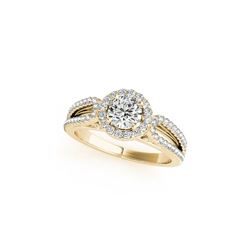 0.75 ctw Certified VS/SI Diamond Halo Ring 18K Yellow Gold