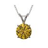 Image 1 : 1.27 ctw Certified Intense Yellow Diamond Necklace 10K White Gold