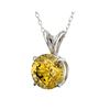 Image 2 : 1.27 ctw Certified Intense Yellow Diamond Necklace 10K White Gold