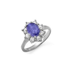 2.75 ctw Tanzanite & Diamond Ring 18K White Gold